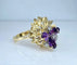 Bague 50 Parure - Bague et boucles d’oreilles en or jaune 18 carats, améthystes et diamants 58 Facettes AB506