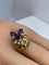 Bague 50 Parure - Bague et boucles d’oreilles en or jaune 18 carats, améthystes et diamants 58 Facettes AB506