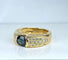 Bague 52 Bague jonc en or jaune 18 carats avec saphir et diamants 58 Facettes AB511