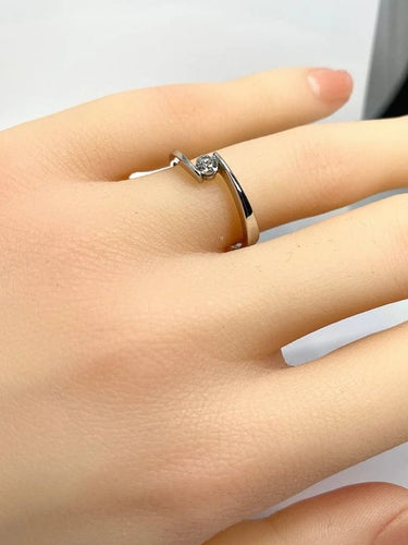 Bague 54 Bague solitaire en or blanc 18 carats et diamant taille octogonale 58 Facettes AB510