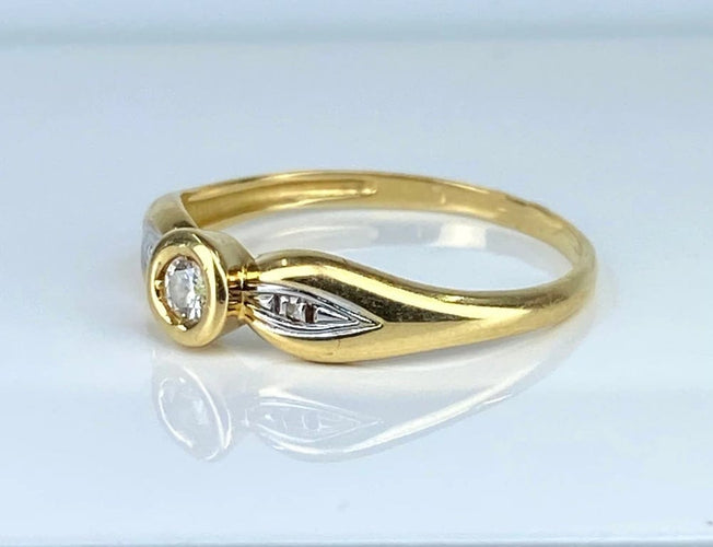 Bague 53 Bague solitaire en or jaune 18 carats et diamants 58 Facettes AB508