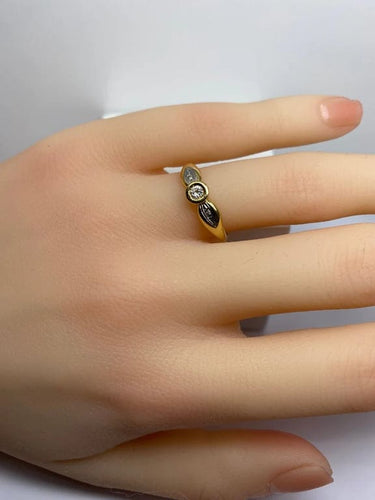 Bague 53 Bague solitaire en or jaune 18 carats et diamants 58 Facettes AB508