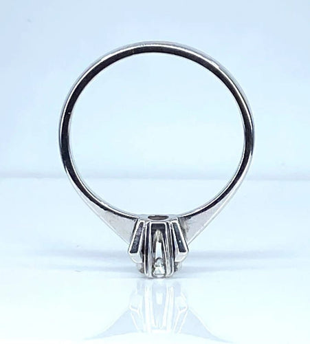 Bague 50 Bague solitaire en or blanc 18 carats et diamant taille brillant 58 Facettes AB513