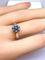 Bague 55 Bague marguerite en or blanc 18 carats avec saphir et diamants 58 Facettes AB518 bis