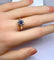 Bague 55 Bague marguerite en or blanc 18 carats avec saphir et diamants 58 Facettes AB518 bis