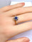 Bague 55 Bague marguerite en or blanc 18 carats avec saphir et diamants 58 Facettes AB518 bis