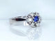 Bague 55 Bague marguerite en or blanc 18 carats avec saphir et diamants 58 Facettes AB518 bis