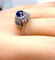 Bague 54 Bague tourbillon en or blanc 18 carats, saphir et diamants 58 Facettes AB519