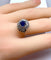 Bague 54 Bague tourbillon en or blanc 18 carats, saphir et diamants 58 Facettes AB519
