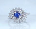 Bague 54 Bague tourbillon en or blanc 18 carats, saphir et diamants 58 Facettes AB519
