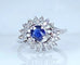 Bague 54 Bague tourbillon en or blanc 18 carats, saphir et diamants 58 Facettes AB519
