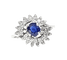 Bague 54 Bague tourbillon en or blanc 18 carats, saphir et diamants 58 Facettes AB519