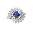 Bague 54 Bague tourbillon en or blanc 18 carats, saphir et diamants 58 Facettes AB519