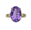 Bague 55 Bague en or jaune 18 carats avec améthyste ovale 58 Facettes AB520