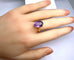 Bague 55 Bague en or jaune 18 carats avec améthyste ovale 58 Facettes AB520