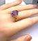 Bague 55 Bague en or jaune 18 carats avec améthyste ovale 58 Facettes AB520