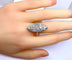 Bague 61 Bague marquise en or jaune 18 carats et platine sertie de diamants 58 Facettes AB521
