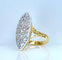 Bague 61 Bague marquise en or jaune 18 carats et platine sertie de diamants 58 Facettes AB521