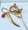 Broche Broche épingle de cravate « Épée » en or jaune 18 carats et pierres rouges 58 Facettes AB524