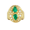 Bague 51.5 Bague en or jaune 18 carats avec émeraudes et diamants 58 Facettes AB531