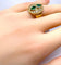 Bague 51.5 Bague en or jaune 18 carats avec émeraudes et diamants 58 Facettes AB531