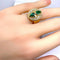 Bague 51.5 Bague en or jaune 18 carats avec émeraudes et diamants 58 Facettes AB531
