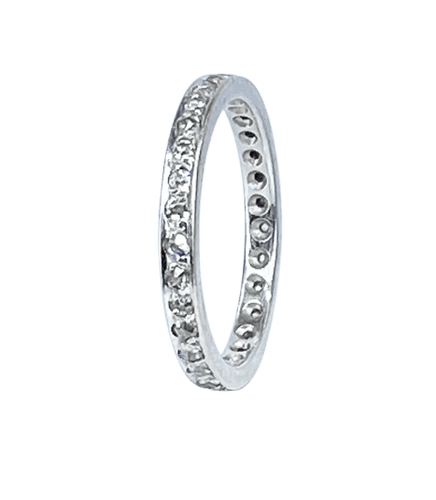 Bague 51 Alliance en or blanc 18 carats et diamants taille ancienne 58 Facettes AB533