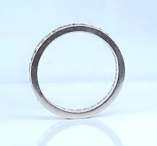 Bague 51 Alliance en or blanc 18 carats et diamants taille ancienne 58 Facettes AB533