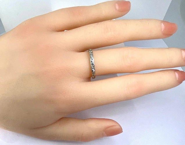 Bague 51 Alliance en or blanc 18 carats et diamants taille ancienne 58 Facettes AB533