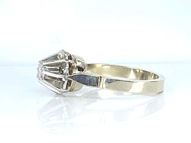 Bague 47 Bague solitaire en or blanc 18 carats avec diamant 0,10 carat 58 Facettes AB537