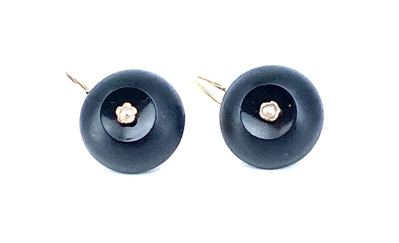 Boucles d'oreilles Boucles d’oreilles en or jaune 18 carats, perles et jais 58 Facettes AB546