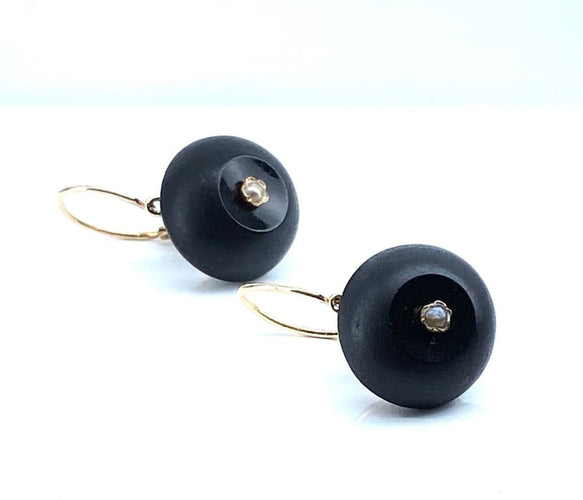 Boucles d'oreilles Boucles d’oreilles en or jaune 18 carats, perles et jais 58 Facettes AB546
