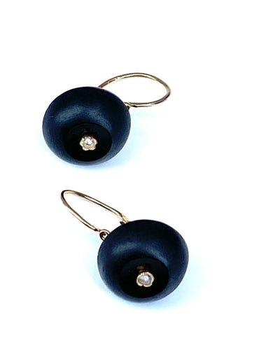 Boucles d'oreilles Boucles d’oreilles en or jaune 18 carats, perles et jais 58 Facettes AB546