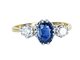 Bague 55 Bague en or jaune 18 carats avec saphir et diamants 58 Facettes AB549