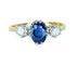 Bague 55 Bague en or jaune 18 carats avec saphir et diamants 58 Facettes AB549