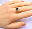 Bague 55 Bague en or jaune 18 carats avec saphir et diamants 58 Facettes AB549