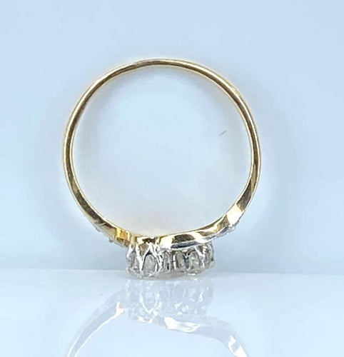 Bague 54 Bague toi et moi en or jaune 18 carats et diamants, vers 1900 58 Facettes AB553