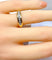Bague 50 Demi-alliance - Bague en or jaune et or blanc 18 carats et diamants 58 Facettes AB555