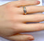 Bague 50 Demi-alliance - Bague en or jaune et or blanc 18 carats et diamants 58 Facettes AB555