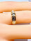 Bague 50 Bague solitaire en or jaune et or blanc 18 carats et diamant 58 Facettes AB556