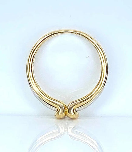 Bague 50 Bague solitaire en or jaune et or blanc 18 carats et diamant 58 Facettes AB556