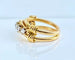 Bague 46 Bague en or jaune 18 carats avec 5 diamants 58 Facettes AB559