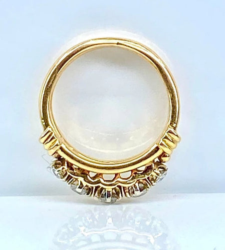 Bague 46 Bague en or jaune 18 carats avec 5 diamants 58 Facettes AB559