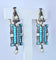 Boucles d'oreilles Boucles d’oreilles pendantes en or jaune et argent, turquoises, diamants, perles fines 58 Facettes AB543