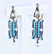 Boucles d'oreilles Boucles d’oreilles pendantes en or jaune et argent, turquoises, diamants, perles fines 58 Facettes AB543