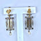 Boucles d'oreilles Boucles d’oreilles pendantes en or jaune et argent, turquoises, diamants, perles fines 58 Facettes AB543