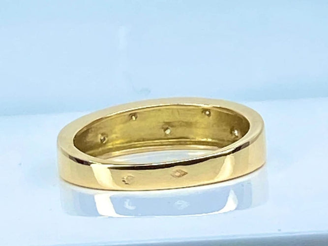 Bague 52 Bague en or jaune 18 carats sertie de 5 diamants 58 Facettes AB562