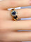 Bague 52 Bague jonc marguerite en or jaune 18 carats, saphir et diamants 58 Facettes AB573