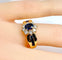 Bague 52 Bague jonc marguerite en or jaune 18 carats, saphir et diamants 58 Facettes AB573