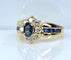 Bague 52 Bague jonc marguerite en or jaune 18 carats, saphir et diamants 58 Facettes AB573